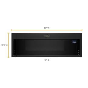 1.1 Cubic Feet Low Profile Microwave Hood Combination - Black - Metal