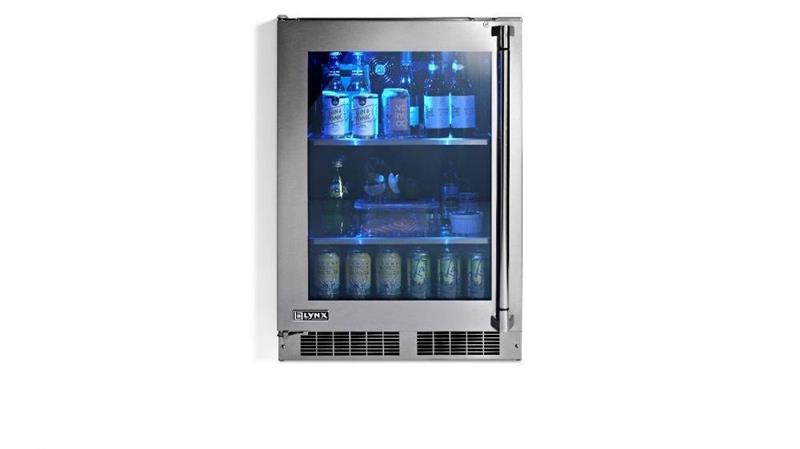 24" Outdoor Refrigerator with Glass Door, Left Hinge (LN24REFGL) - (LN24REFGL)