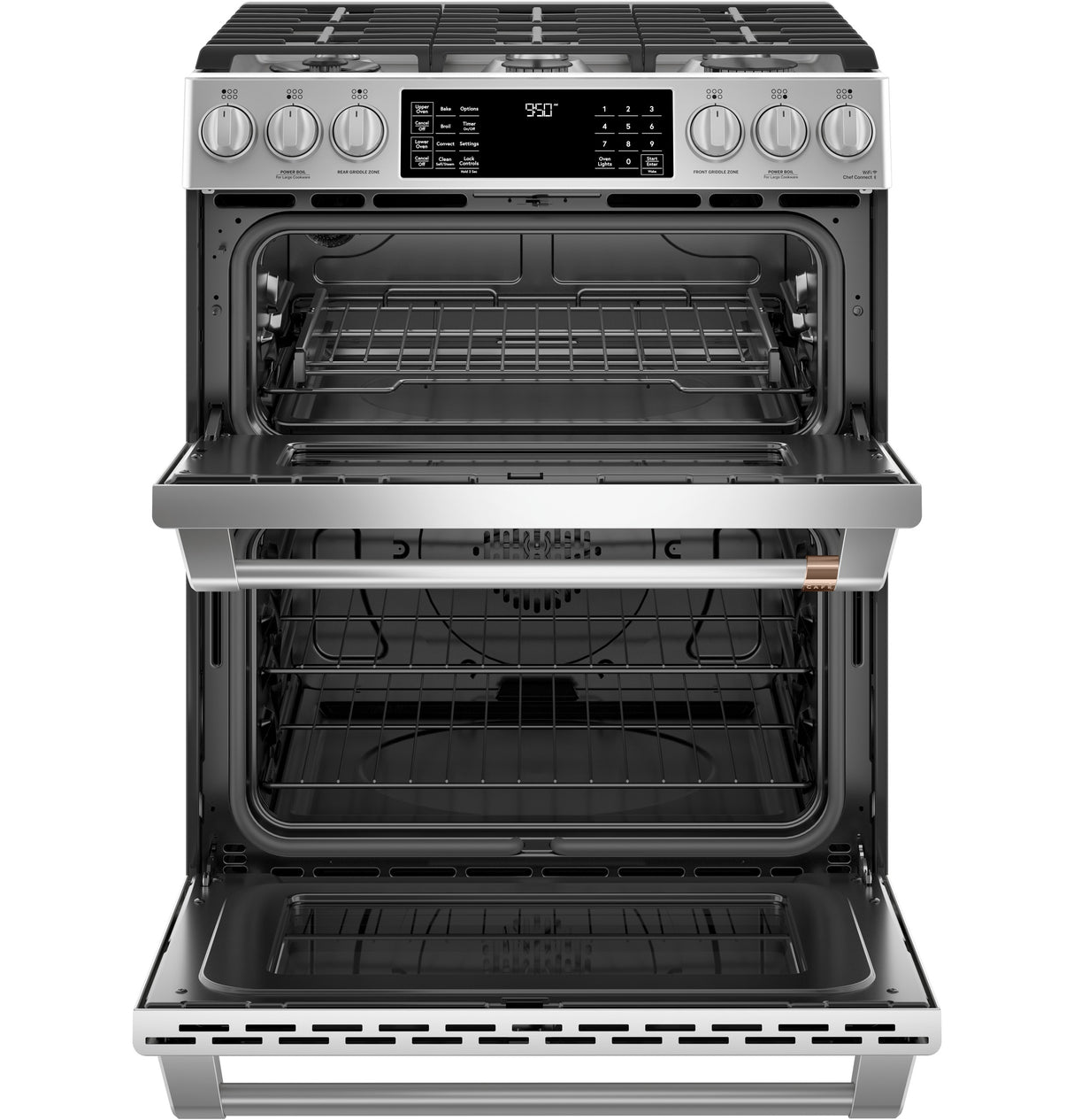 Caf(eback)(TM) 30" Smart Slide-In, Front-Control, Dual-Fuel, Double-Oven Range with Convection - (C2S950P2MS1)