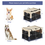 Dog Crates For Dogs, Adjustable Cover By Spiral Iron Pipe, Strengthen Sewing Dog Travel Crate 3 Door Design