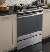 GE(R) 30" Slide-In Electric Range - (JS645SLSS)