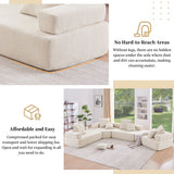 Oversized Modular Sectional Sofa, Luxury Boucle Floor Couch Set, Convertible Sleeper Couch, Spacious Foam-Filled Sofa Bed For Living Room