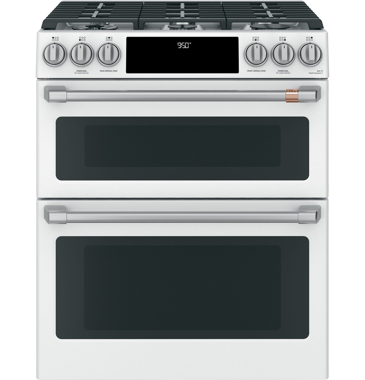 Caf(eback)(TM) 30" Smart Slide-In, Front-Control, Dual-Fuel, Double-Oven Range with Convection - (C2S950P4MW2)