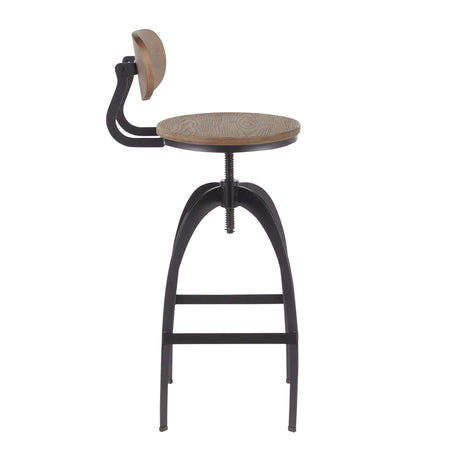 Dakota - Mid-back Adjustable Barstool - Light Gray