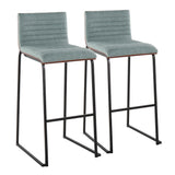 Mason Mara - 30" Fixed-Height Barstool (Set of 2) - Black Legs