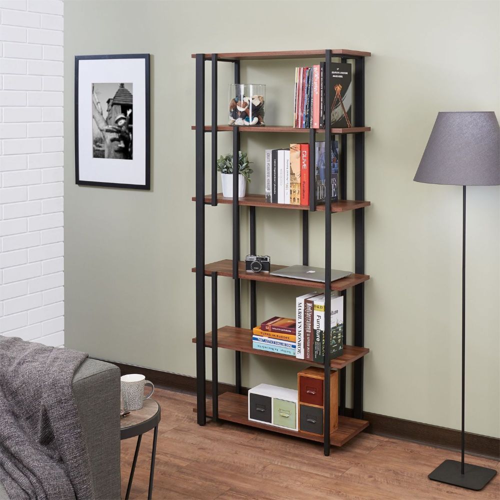 Sara - Bookshelf - Walnut & Sandy Black