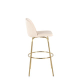 Toriano - 30" Fixed-Height Barstool (Set of 2) - Gold Base