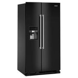 36" Wide Side-By-Side Refrigerator - 25 Cubic Feet - Black - Metal