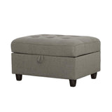 Stonenesse - Rectangular Upholstered Storage Ottoman - Gray