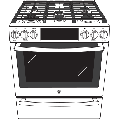 GE Profile(TM) 30" Smart Slide-In Front-Control Gas Range with No Preheat Air Fry - (PGS930BPTS)