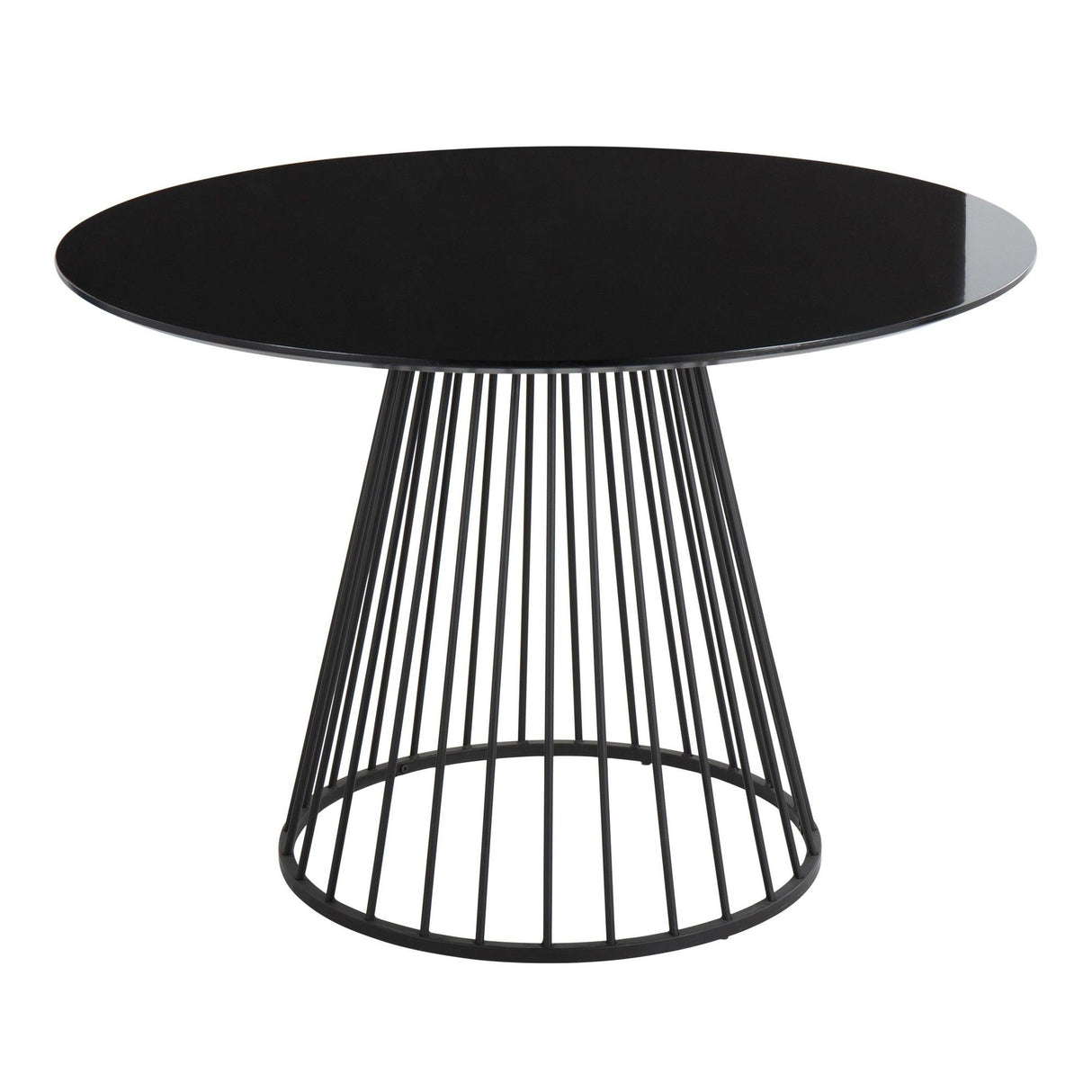 Canary - Dining Table - Black Metal And Black Wood Top