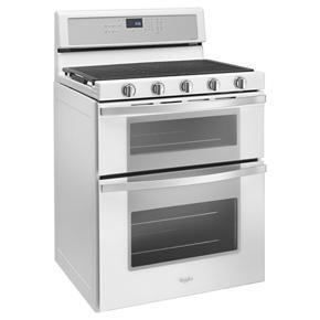 60 Cubic Feet Gas Double Oven Range With Ez-2-Lift Hinged Grates - White Ice