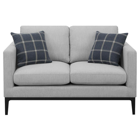 Apperson - Cushioned Back Loveseat - Light Gray