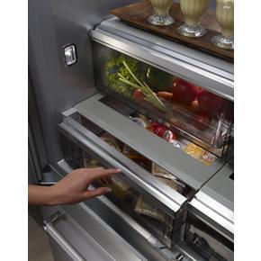 24.2 Cubic Feet 42" Width Built-In Stainless French Door Refrigerator With Platinum Interior Design