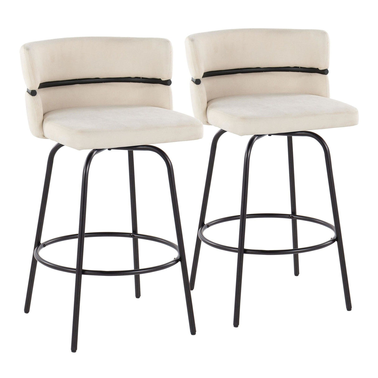 Cinch Claire - 26" Fixed-Height Counter Stool (Set of 2) - Black Base