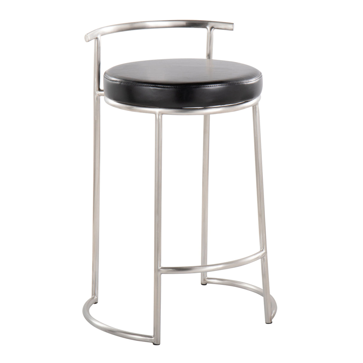 Fuji - Round, Contemporary Fixed Height Counter Stool (Set of 2)