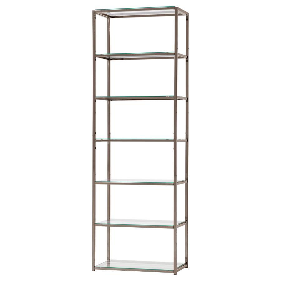 Kate - 6-Shelf Bookcase - Black Nickel