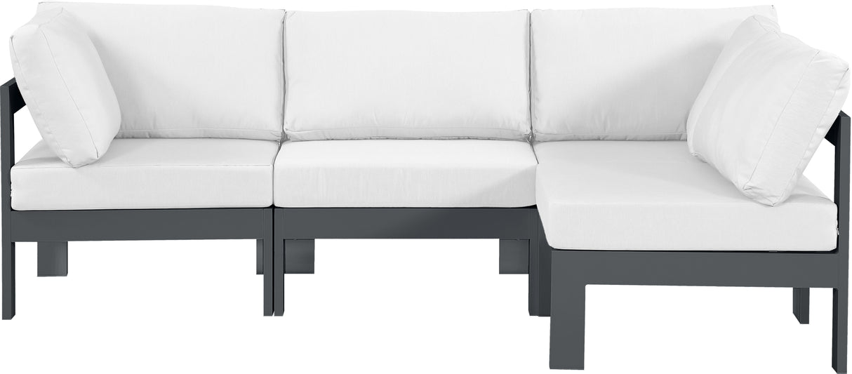 Nizuc - Outdoor Patio Modular Sectional - White - Fabric - Modern & Contemporary