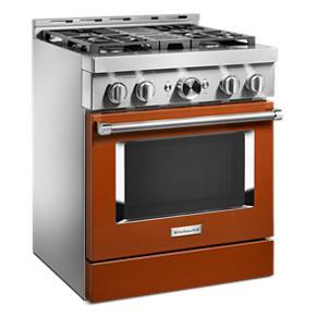 KitchenAid 30'' Smart Commercial-Style Gas Range With 4 Burners - Scorched Orange