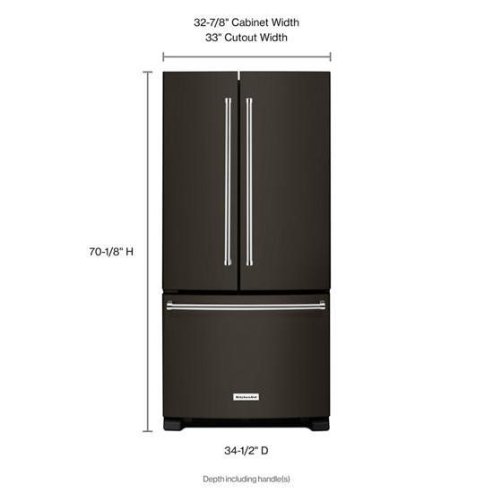 22 Cubic Feet 33" Width Standard Depth French Door Refrigerator With Interior Dispense And PrintShield Finish