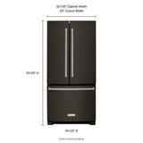 22 Cubic Feet 33" Width Standard Depth French Door Refrigerator With Interior Dispense And PrintShield Finish