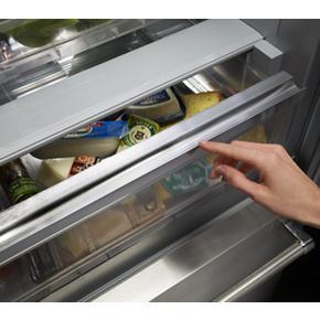 20.8 Cubic Feet 36" Width Built In Stainless Steel French Door Refrigerator With Platinum Interior Design