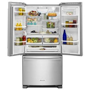 22 Cubic Feet 33" Width Standard Depth French Door Refrigerator With Interior Dispenser