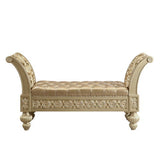 Seville - Bench - Tan PU & Gold Finish