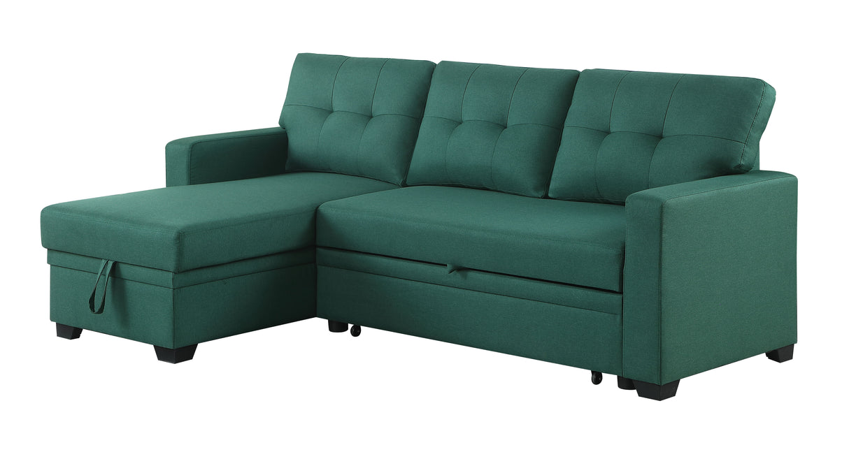 Upholstered Pull Out Sectional Sofa With Chaise