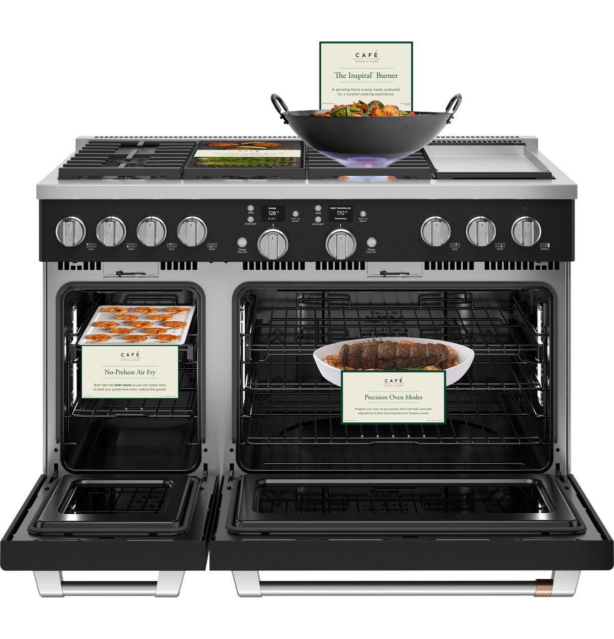 Caf(eback)(TM) 48" Smart Dual-Fuel Commercial-Style Range with 6 Burners and Griddle (Natural Gas) - (C2Y486P3TD1)