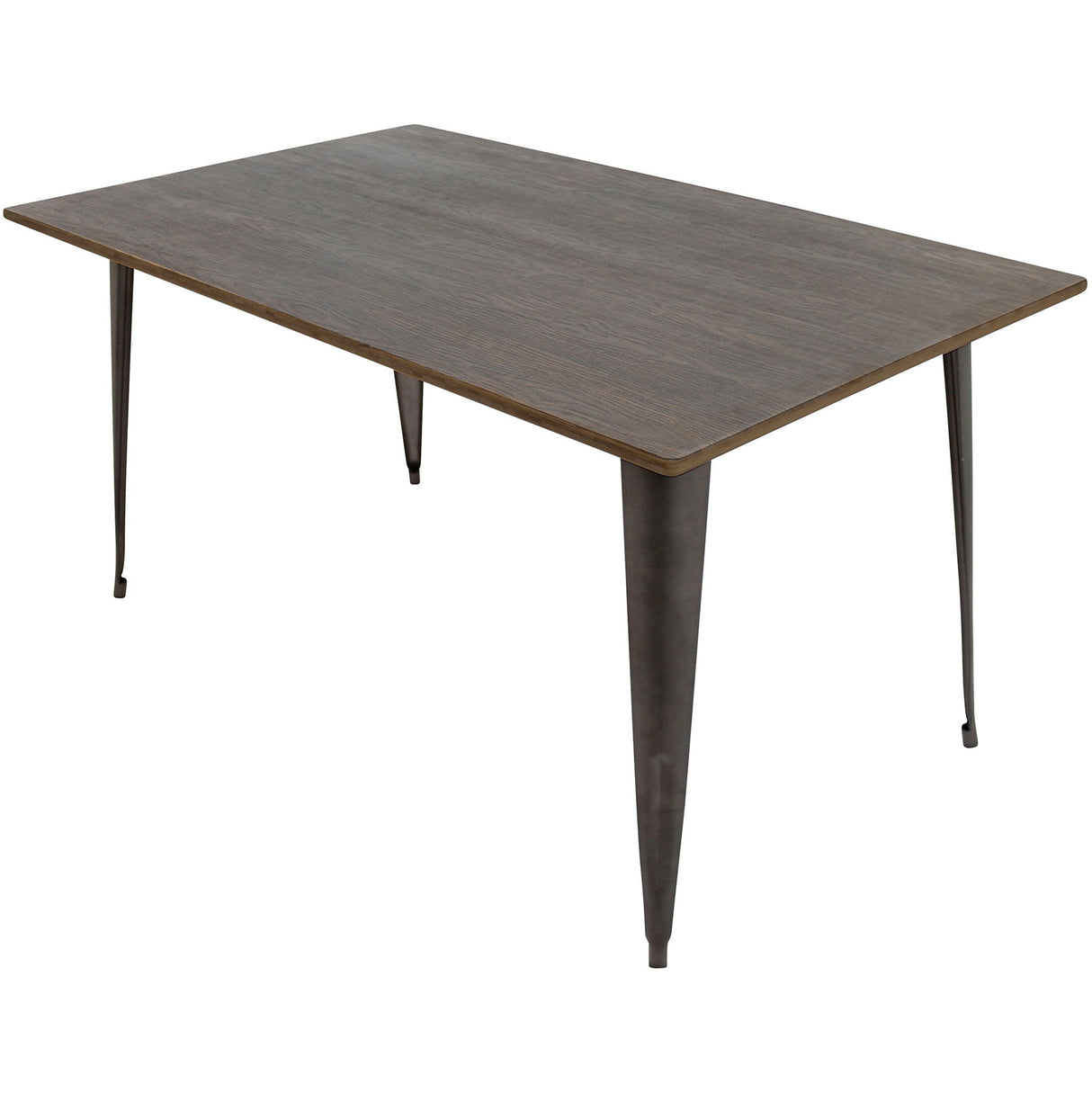 Fuji - Counter Table - Brushed Stainless Steel And Walnut