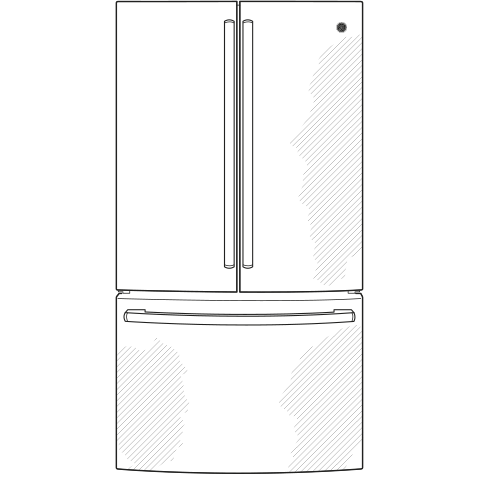 GE(R) ENERGY STAR(R) 23.1 Cu. Ft. Counter-Depth French-Door Refrigerator - (GWE23GENDS)