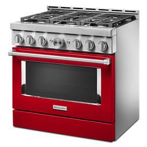 KitchenAid 36'' Smart Commercial-Style Gas Range With 6 Burners - Passion Red