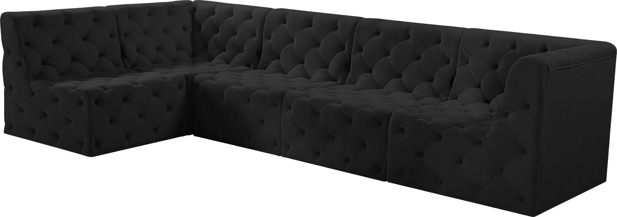 Tuft - Modular Sectional 5 Piece - Black - Fabric