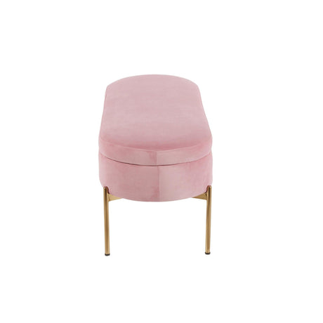 Chloe - Storage Bench - Gold Metal And Blush Pink Velvet