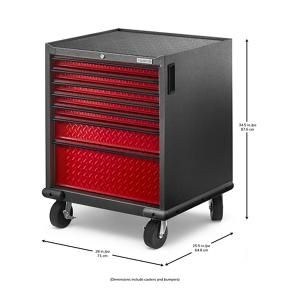 Premier Pre-Assembled 7 Drawer Modular Tool Storage Cabinet - Red Tread