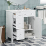 Bathroom Vanity Cabinet With Ceramic Basin, Double-Layer Drawer, Deep Drawer And Adjustable Shelf