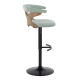 Gardenia - Adjustable Barstool (Set of 2) - Black Base & Brown Backrest