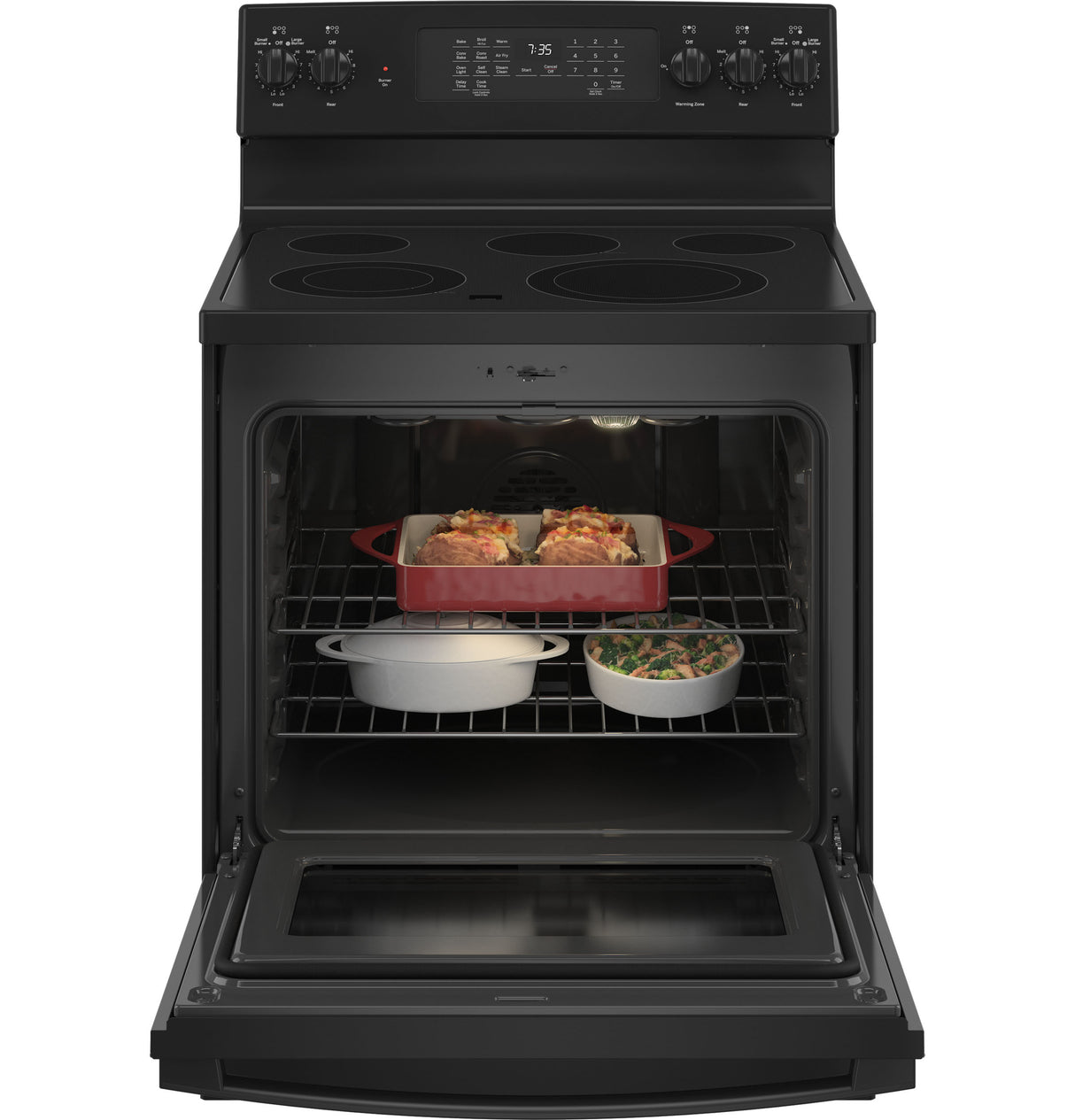 GE(R) 30" Free-Standing Electric Convection Range with No Preheat Air Fry - (JB735DPBB)