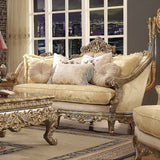 HD-2626 - 3 Piece Sofa Set - Gold With Rust Highlights