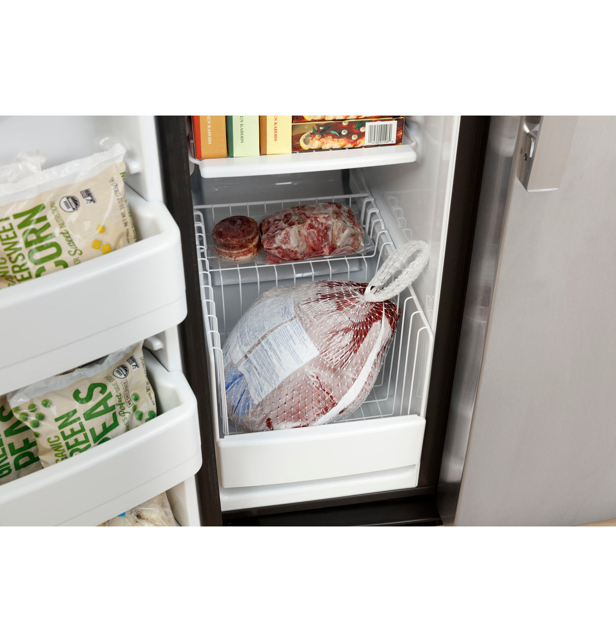 GE(R) 23.0 Cu. Ft. Side-By-Side Refrigerator - (GSS23GGPWW)