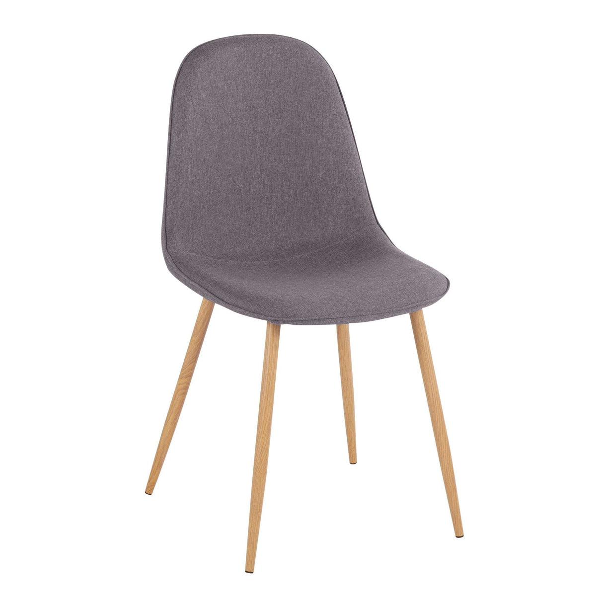 Pebble - Chair - Natural Wood Metal And Charcoal Fabric (Set of 2)