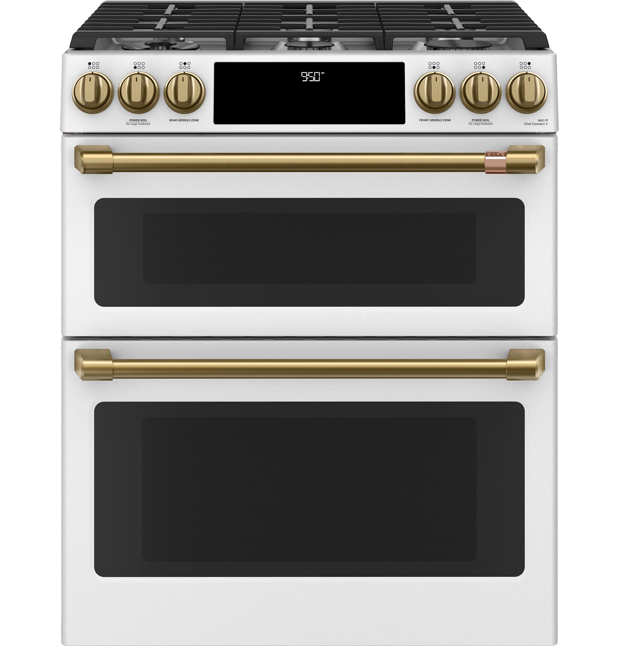 Caf(eback)(TM) 30" Smart Slide-In, Front-Control, Dual-Fuel, Double-Oven Range with Convection - (C2S950P4MW2)