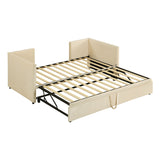 Twin Size Upholstered Daybed With Pop Up Trundle