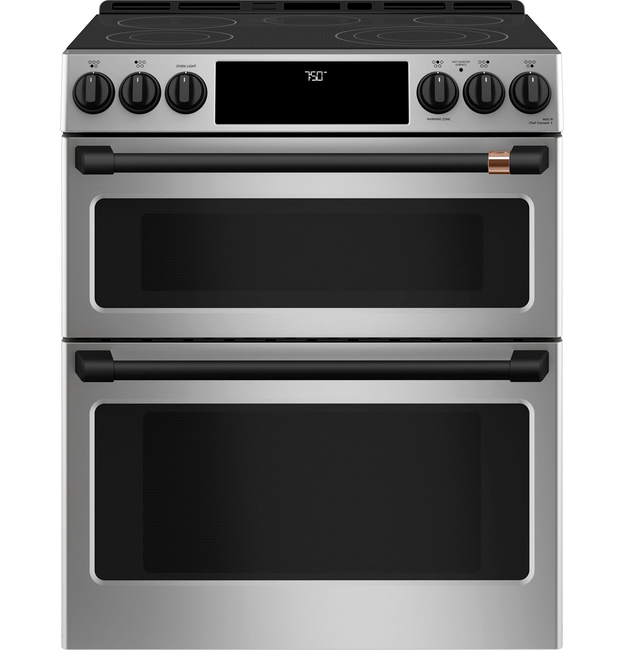 Caf(eback)(TM) 30" Smart Slide-In, Front-Control, Radiant and Convection Double-Oven Range - (CES750P2MS1)