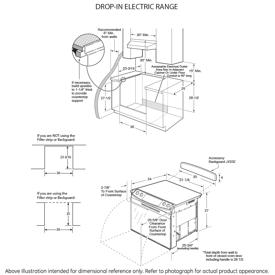 GE(R) 30" Drop-In Electric Range - (JD630DFWW)