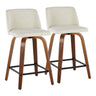 Toriano - 24" Fixed-Height Counter Stool (Set of 2) - Walnut & Black Base