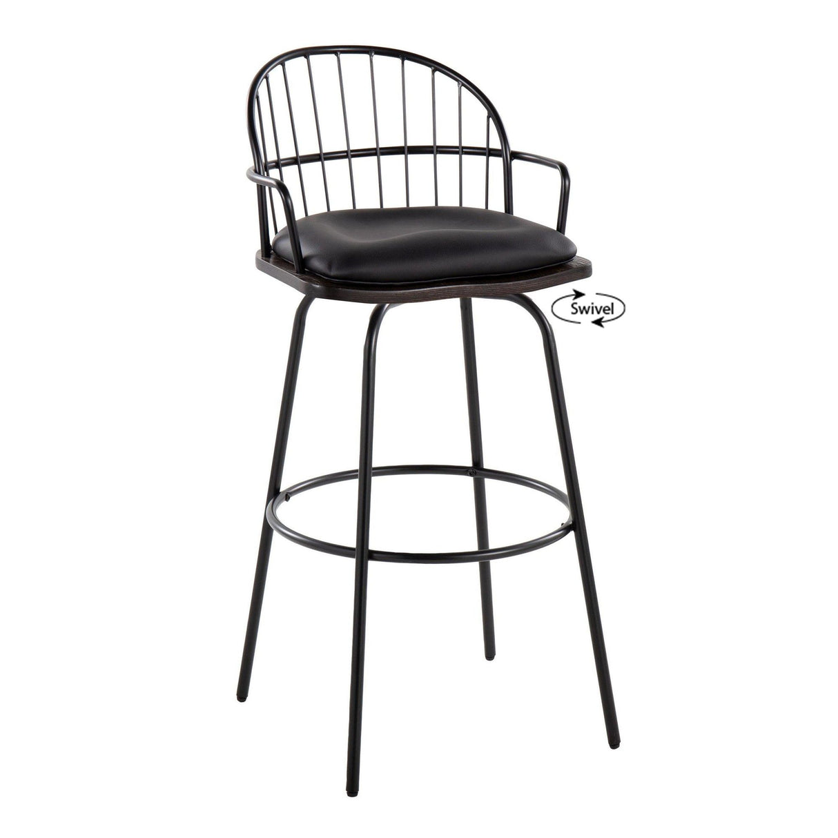 Riley - Claire - 30" Fixed-height Barstool With Arms (Set of 2) - Dark Brown