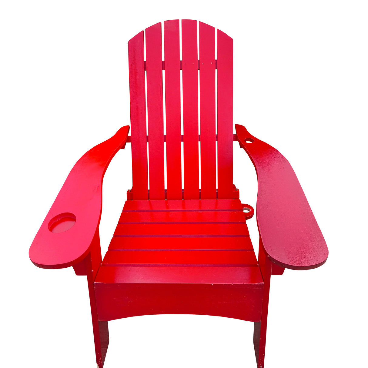 Outdoor Or Indoor Wood Adirondack Chair With An Hole To Hold Umbrella, On The Arm