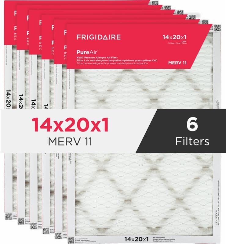 PureAir 14" x 20" x 1" MERV 11 Premium Allergen Air Filter - 6 Pack - (MHVAC1420116)
